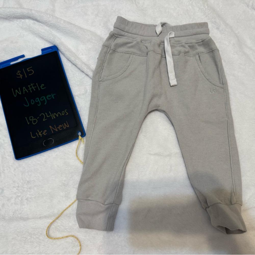 Little Bipsy Light Gray Waffle Joggers